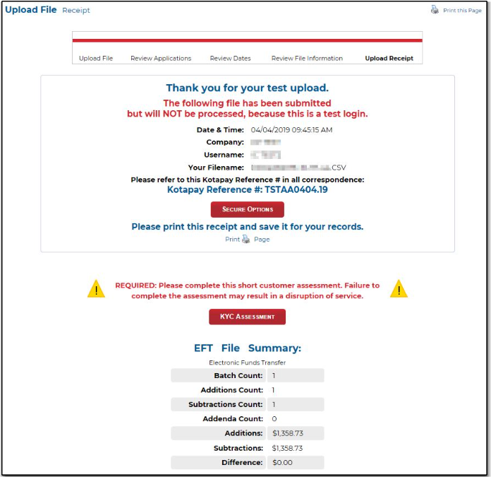 Kotapay upload file receipt